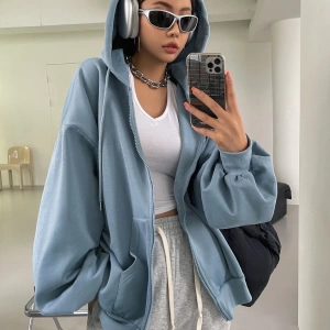 Kadın Renk Bloklu Bağcıklı Yaka Termal Astarlı Kapşonlu Sweatshirt, Uzun Kollu Üstler Model 5196