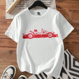 Kadın Renkli Yıldız Baskılı Kısa Kollu Tişört, Moda