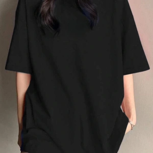 Kadın Salaş Rahat Bol Kesim Bisiklet Yaka