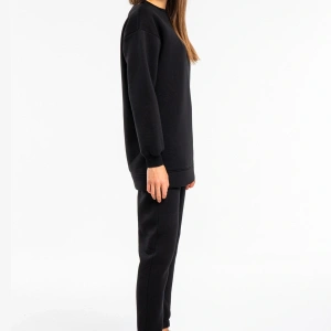 Kadın Siyah Bisiklet Yaka 2 Iplik Polarlı Eşofman Takımı Cy84203