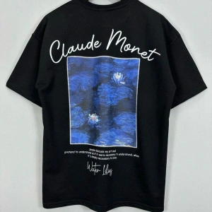 Kadın Siyah Cloude Moret Baskılı Oversize Tshirt