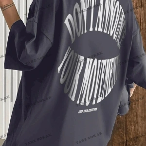 Kadın Siyah Dont Baskılı Oversize