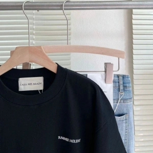 Kadın Siyah Enjoy Every Moment Baskılı Oversize Bisiklet Yaka Tshirt