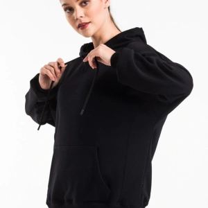 Kadın Siyah Kapüşonlu Sweatshirt Cy84194