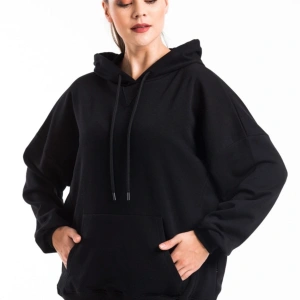 Kadın Siyah Kapüşonlu Sweatshirt Cy84194