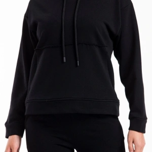 Kadın Siyah Renk Pis Dikiş Kanguru Cep Detaylı Eşofman Takımı