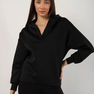 Kadın Siyah Scuba Kapüşonlu Sweatshirt scubasweatshirt