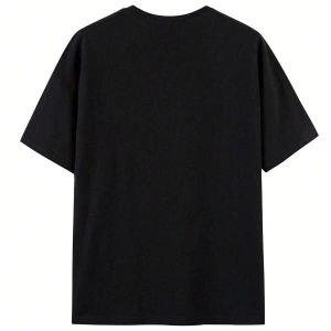 Kadın Siyah Vintage Drink Baskılı Oversize T-shirt