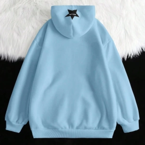 Kadın Sonbahar Ve Kış Mektup Baskılı Fermuarlı Pat Uzun Kollu Kapşonlu Sweatshirt, Uzu Model 5132