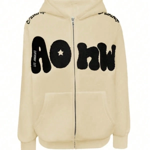 Kadın Sonbahar Ve Kış Mektup Baskılı Fermuarlı Pat Uzun Kollu Kapşonlu Sweatshirt, Uzu Model 5132