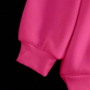 Kadın Sonbahar Ve Kış Mektup Baskılı Fermuarlı Pat Uzun Kollu Kapşonlu Sweatshirt, Uzu Model 5132