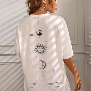 Kadın The Moon Beyaz Bisiklet Yaka Oversize Salas