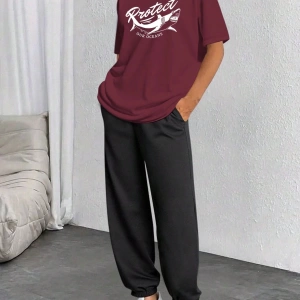 Kadın Üst Tişörtler, Batı Kovboy, Kalp Baskı, Batı Kovboy Baskılı Tişörtler Rahat Rahat Yuvar