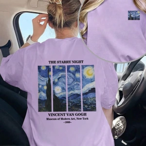 Kadın Yaz Kişiselleştirilmiş Harf Baskılı Desen Yuvarlak Yaka Tişört Moda ve Çok Yönlü Kadın