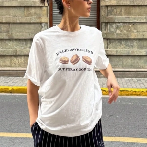 Kadın Yaz Plaj Tatili Baskılı Tişört