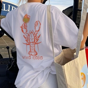 Kadın Yaz Rahat Kişiselleştirilmiş Baskılı Desen Yuvarlak Yaka Tişört Moda ve Çok Yönlü.