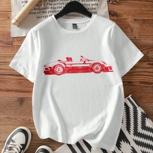 Kadın Yaz Rahat Renkli Harf İsa Yaptı Basit Yay Baskılı Desen Yuvarlak Yaka Tişört Moda Ve Ço