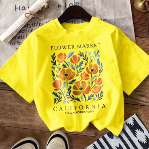 Kadın Yaz Yeni Minimalist Kiraz Ve Slogan Baskılı Rahat Tatil Stili Gevşek Ve Çok Yönlü Yuvar