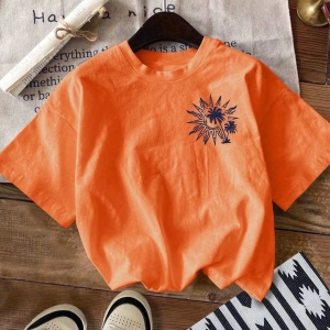 Kadın Yaz Yeni Minimalist Kiraz Ve Slogan Baskılı Rahat Tatil Stili Gevşek Ve Çok Yönlü Yuvar