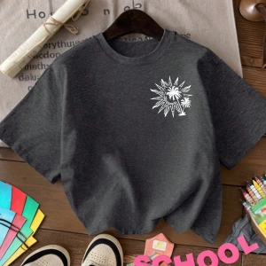 Kadın Yaz Yeni Minimalist Kiraz Ve Slogan Baskılı Rahat Tatil Stili Gevşek Ve Çok Yönlü Yuvar