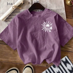 Kadın Yaz Yeni Minimalist Kiraz Ve Slogan Baskılı Rahat Tatil Stili Gevşek Ve Çok Yönlü Yuvar