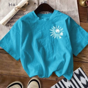 Kadın Yaz Yeni Minimalist Kiraz Ve Slogan Baskılı Rahat Tatil Stili Gevşek Ve Çok Yönlü Yuvar