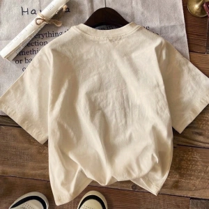 Kadın Yaz Yeni Minimalist Kiraz Ve Slogan Baskılı Rahat Tatil Stili Gevşek Ve Çok Yönlü Yuvar