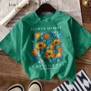 Kadın Yaz Yeni Minimalist Kiraz Ve Slogan Baskılı Rahat Tatil Stili Gevşek Ve Çok Yönlü Yuvar