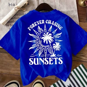 Kadın Yaz Yeni Minimalist Kiraz Ve Slogan Baskılı Rahat Tatil Stili Gevşek Ve Çok Yönlü Yuvar
