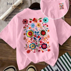 Kadın Yazlık Mektup Kiraz Desenli Yuvarlak Yakalı Tişört Tatil Giyimleri İçin Grafik Tişörtle