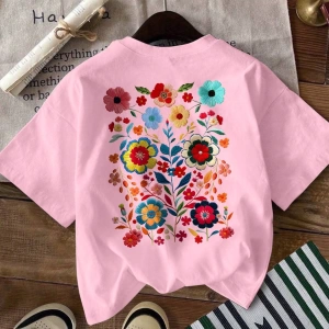 Kadın Yazlık Mektup Kiraz Desenli Yuvarlak Yakalı Tişört Tatil Giyimleri İçin Grafik Tişörtle