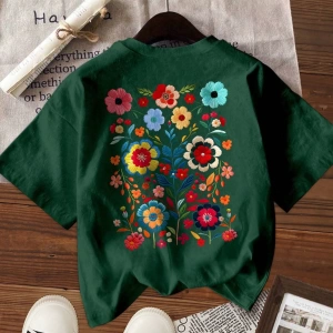 Kadın Yazlık Mektup Kiraz Desenli Yuvarlak Yakalı Tişört Tatil Giyimleri İçin Grafik Tişörtle