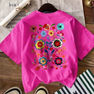 Kadın Yazlık Mektup Kiraz Desenli Yuvarlak Yakalı Tişört Tatil Giyimleri İçin Grafik Tişörtle