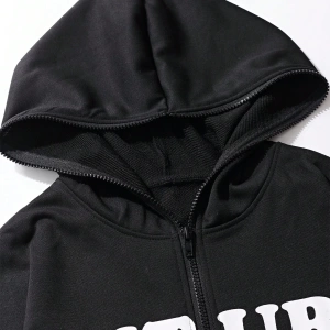 Kadın Yıldız ve Harf Baskılı Bol Kesim Kapüşonlu Sweatshirt, Sonbahar Model 5187