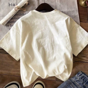 Kadınlar Günlük Mektup Baskılı Yuvarlak Yaka Tişört, Yaz İçin Moda ve Çok Yönlü