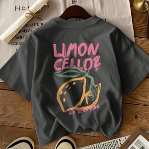 Kadınlar Günlük Mektup Baskılı Yuvarlak Yaka Tişört, Yaz İçin Moda ve Çok Yönlü