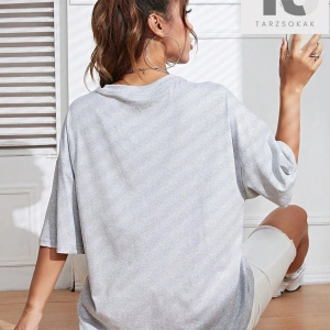 Kafatası Alfabesi Baskılı Kısa Kollu Tişört