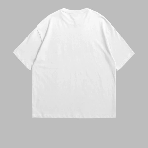 Kalp Leopar Baskılı 24/1 Oversize Unisex Beyaz