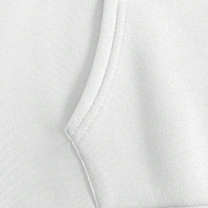 Kanguru Cepli İpli Kapşonlu Beyaz