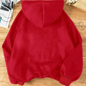 Kanguru Cepli İpli Kapşonlu Kırmızı