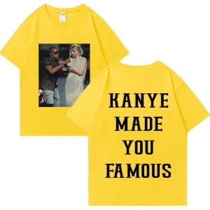 Kanye West vintage T Shirt Made You ünlü adam kadıns gevşek günlük kıyafetler Hip Hop street
