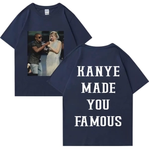 Kanye West vintage T Shirt Made You ünlü adam kadıns gevşek günlük kıyafetler Hip Hop street