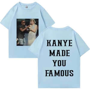Kanye West vintage T Shirt Made You ünlü adam kadıns gevşek günlük kıyafetler Hip Hop street