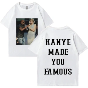 Kanye West vintage T Shirt Made You ünlü adam kadıns gevşek günlük kıyafetler Hip Hop street