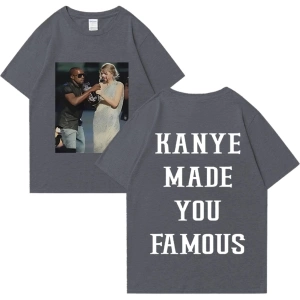 Kanye West vintage T Shirt Made You ünlü adam kadıns gevşek günlük kıyafetler Hip Hop street
