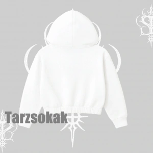 Kapşonlu Crop Sweatshirt Hard Rock Winged Guitar Rebellion