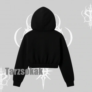 Kapşonlu Crop Sweatshirt Hard Rock Winged Guitar Rebellion