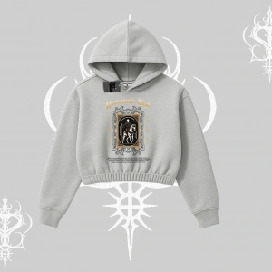 Kapşonlu Crop Sweatshirt Horseman’s Skull Dark Relic Street Legacy