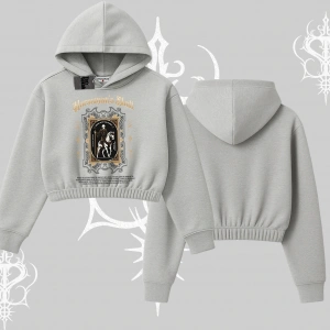 Kapşonlu Crop Sweatshirt Horseman’s Skull Dark Relic Street Legacy