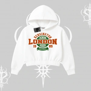 Kapşonlu Crop Sweatshirt London Denim 1985